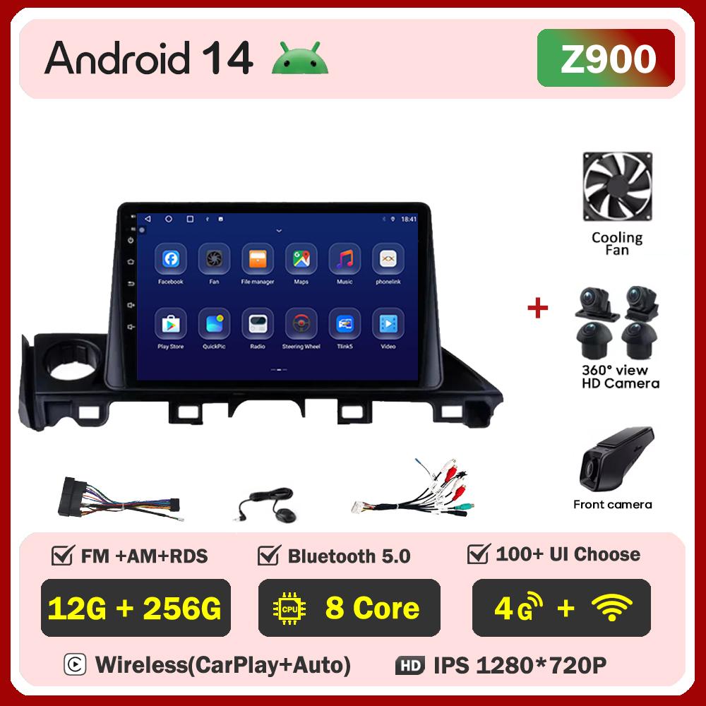 Автомобильный видеоплеер для Mazda CX5 Mazda 6 Atenza 3 2016-2018 Carplay Android 14 авто радио интеллектуальная система GPS навигация Wifi