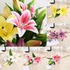 Ornament Desktop Home Decor Artificial Flower Two Flowers and One Bud Artificial Plants Fake Lily