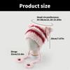 Furry Cartoon Head Cover with Ear for Outdoor Sports Striped Hat with Ear Oversized Headgear Hat for Winter
