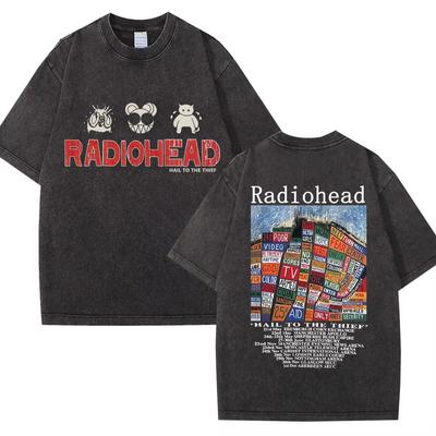 Стильная ретро-футболка с принтом Radiohead The Bends для мужчин и женщин, модная, хип-хоп, готическая, оверсайз, хлопковая, повседневная, мужские футболки