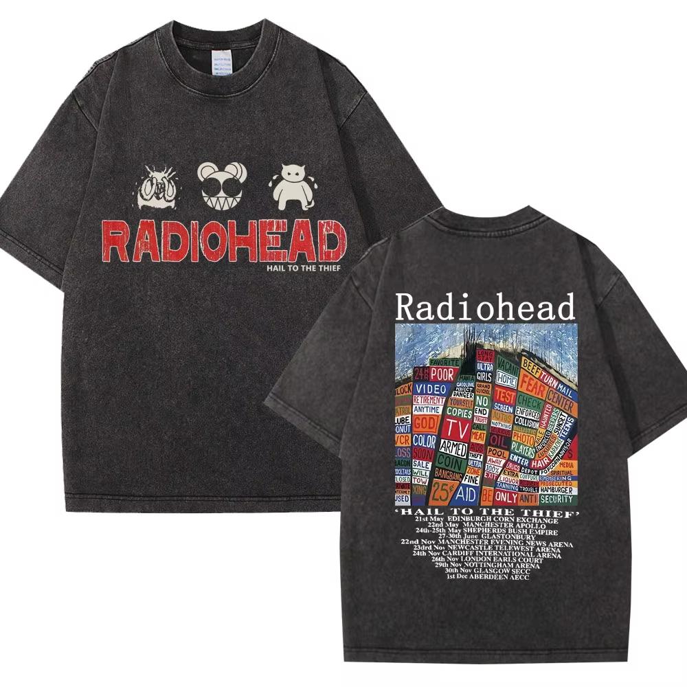 Стильная ретро-футболка Radiohead The Bends для мужчин и женщин, модная, хип-хоп, готическая, оверсайз, хлопковая, повседневная, мужские футболки