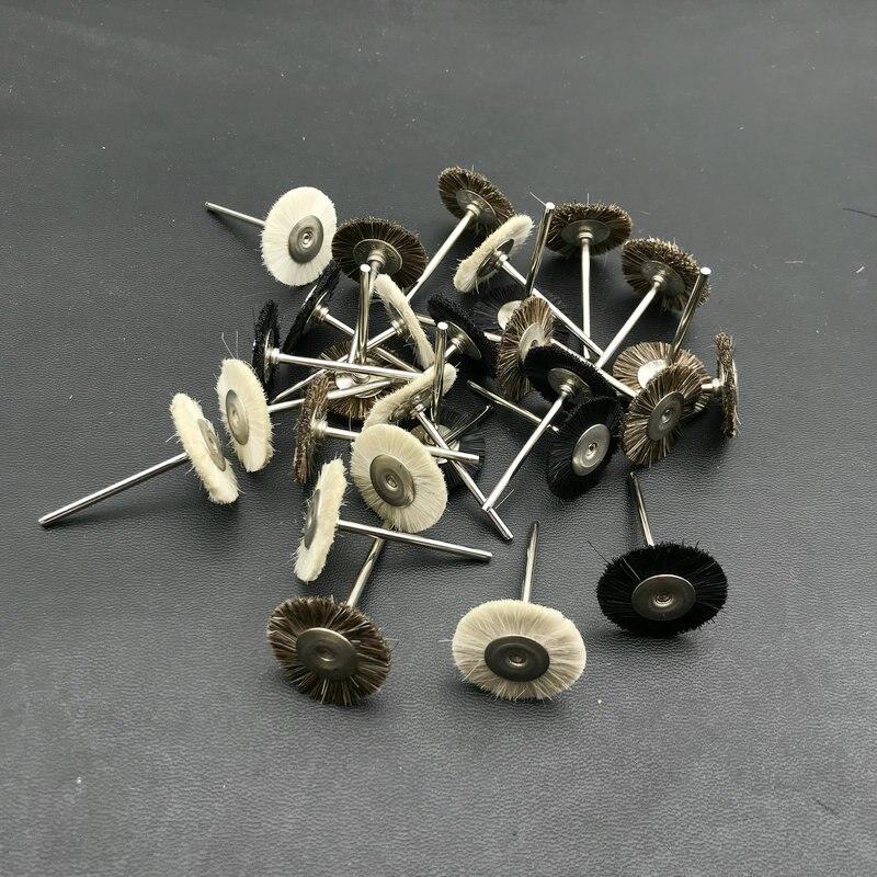 50 шт., зубная лабораторная щетка, полировальные круги, полировальные машины, вращающиеся инструменты, 2,35 мм, мягкая белая козья шерсть/щетина/полировочная щетка для пони