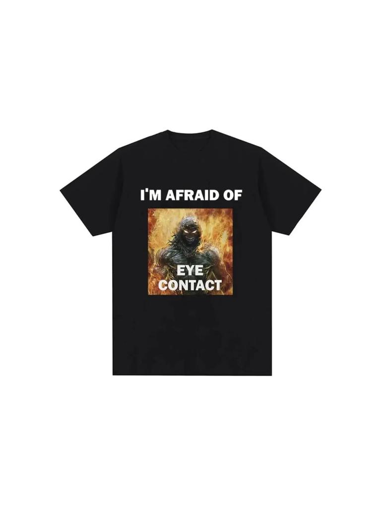 Я боюсь разговаривать с мужчинами Футболки Жесткий скелет Мем Мужчины Женщины Принт Футболка Хлопковая футболка Оверсайз Футболка с коротким рукавом7789