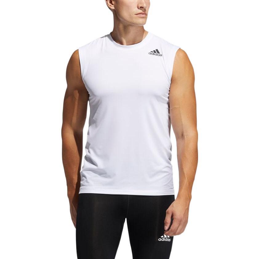 Adidas Tank Tops Men's White Crew Neck Moderate Straight Fit GM0519-