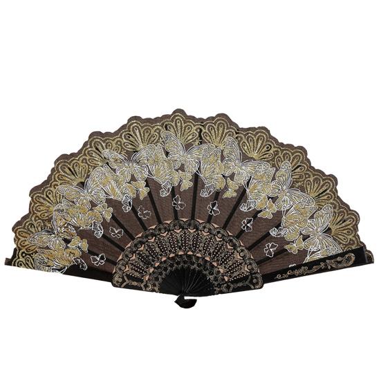 Складной веер с бронзовыми бабочками и элегантной кисточкой, полые ребра, подиумы, танцевальное представление, фотореквизит, портативный летний ручной веер, вечеринка