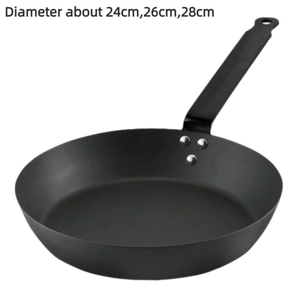 Uncoated Cast Iron Pan Flat Omelette Pan Durable Steak Frying Pan Gas Induction Cooker