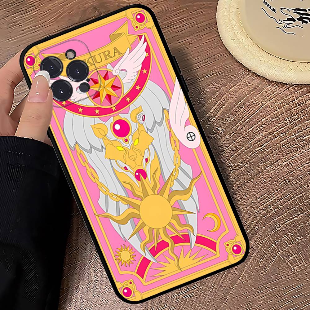 Чехол для телефона Anime C-CardcaptorS S-Sakura для iPhone 17 16 15 14 13 12 11 Pro Max Plus Черный