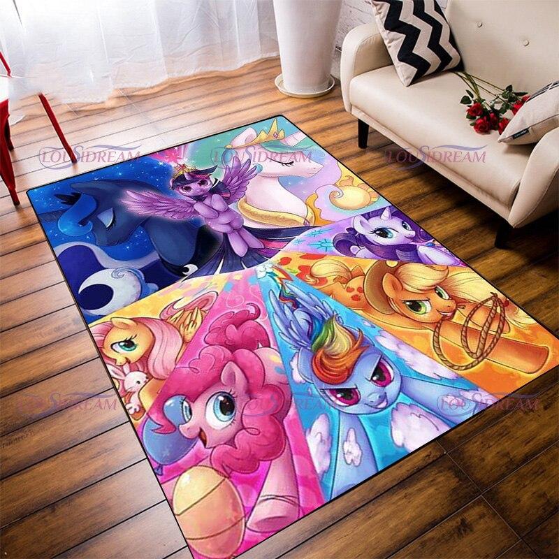 Ковер с героями мультфильмов, детские домашние ковры с единорогом для детской комнаты, мягкие игровые коврики для ползания, волосатый напольный коврик, декор для гостиной, спальни, ковер