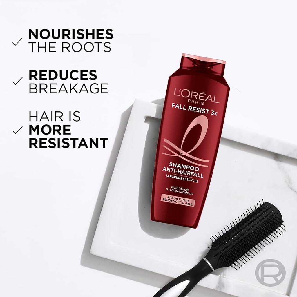 Шампунь L'Oreal Paris против выпадения волос, Укрепляющий и Питающий для роста волос, Для истонченных волос и выпадения, Fall Resist 3X, 340 мл