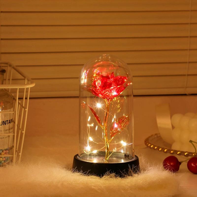 Eternal bouquet rose night light ornament bedroom decoration birthday gift girls girls children senior sense Qixi Festival