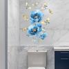 Синий цветок бабочка наклейки для ванны самоклеящиеся водонепроницаемые наклейки на стену для декора ванной, ванны, плитки