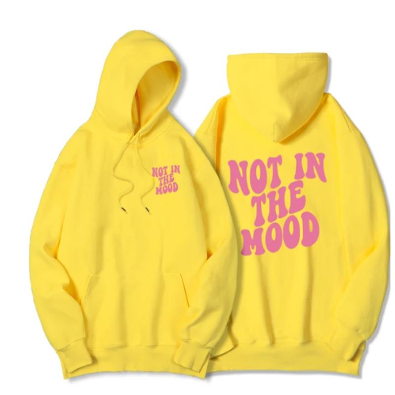 Толстовка с капюшоном Not In The Mood Printed для мужчин Harajuku Fashion Quality Hoody Fleece Casual Soft Sweatshirt Autumn Oversize Sportswears