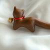 1pc Vintage Sandalwood Cat Hairpin with Bell - Elegant Wooden Hair Stick for Women and Girls,
