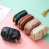 Women Fashion Coin Purse Leather Change Wallet Pouch with Keyring Double Zipper Pocket