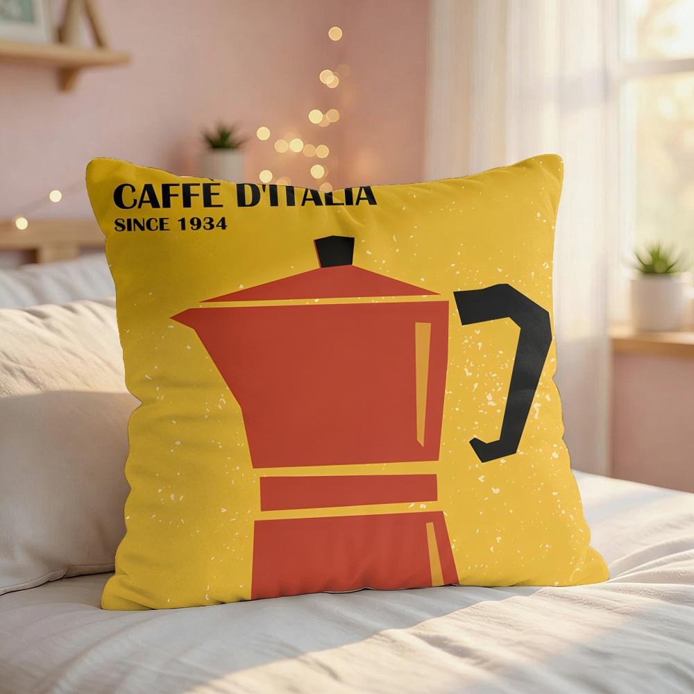 Vintage Coffee Espresso INS Cushion Cover Silky Short Plush Invisible Zipper Dustproof Sofa Pillow Case For Home Decor