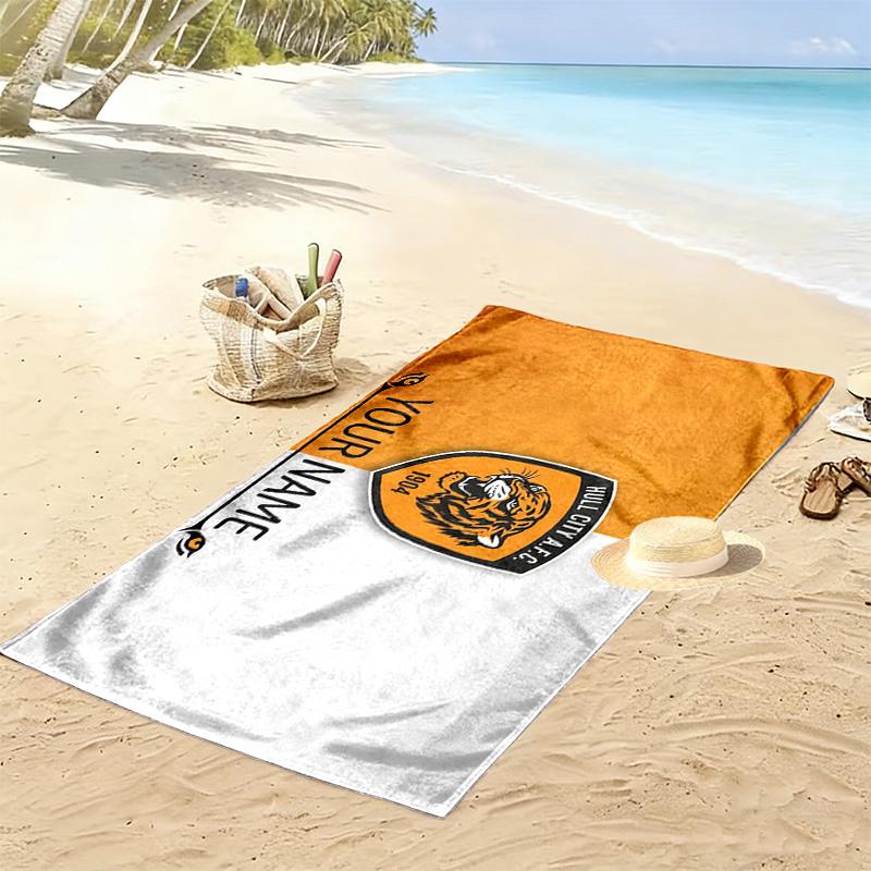 Полотенце для пляжа с принтом Hull City A.F.C, Большое Мягкое Быстросохнущее Полотенце для Пляжа Кемпинга Плавания