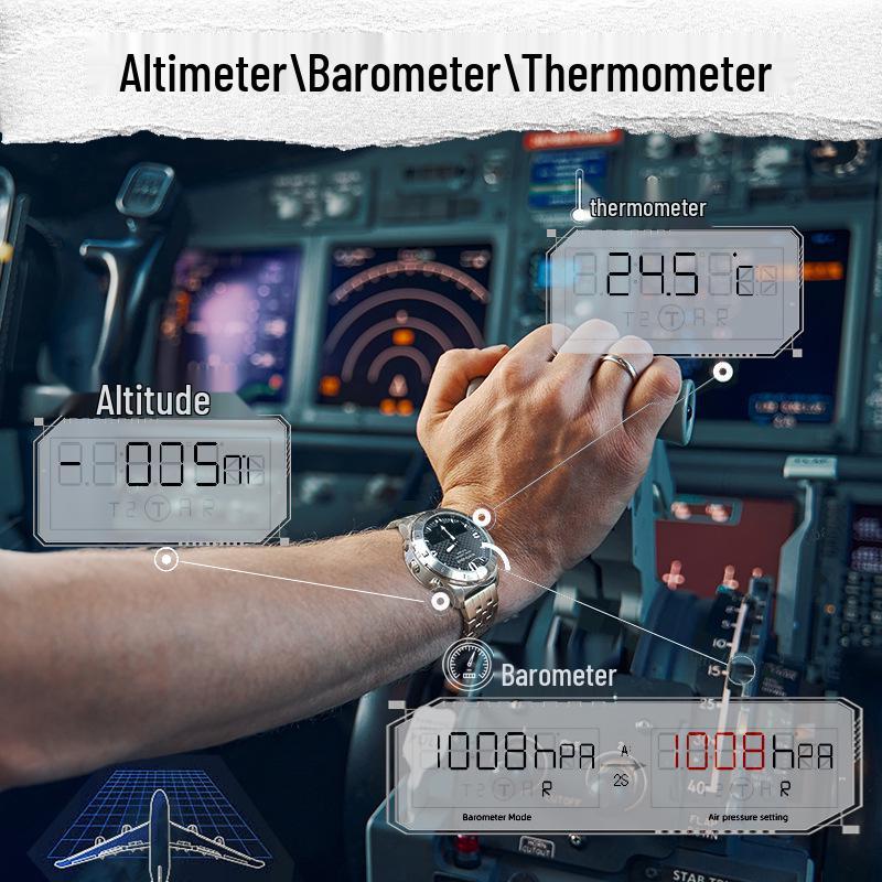 Многофункциональные спортивные смарт-часы для улицы: Водонепроницаемые, Альтиметр, Барометр, Компас, Секундомер, Будильник