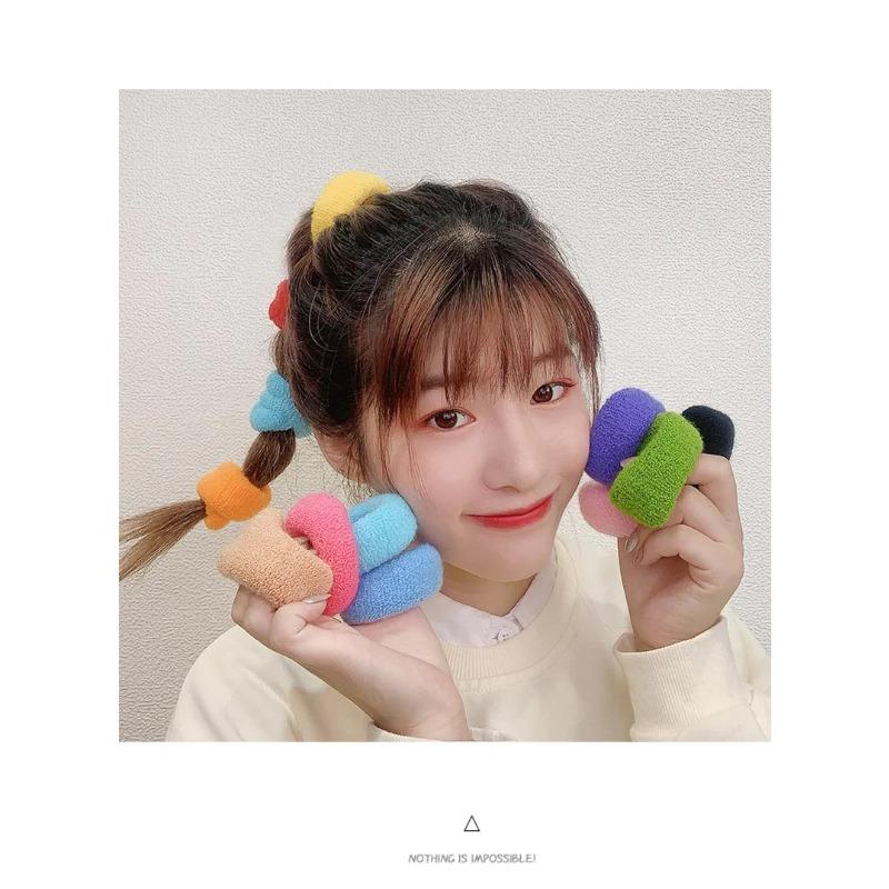 1 шт./12 шт. Модная резинка для волос конфетного цвета, скрабчи, новая милая женская, для девочки, высокоэластичная, кольцо для волос, головной убор, аксессуары