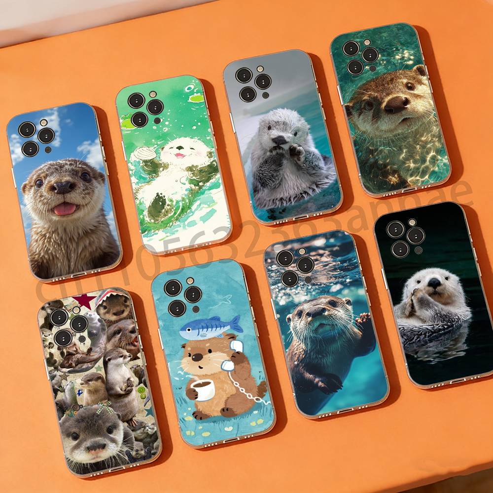 Морские выдры Животные Милый чехол для телефона для iPhone 11Pro 13 12 11 Pro Max 16e 17 Air 16 15 14 Plus 11ProMax