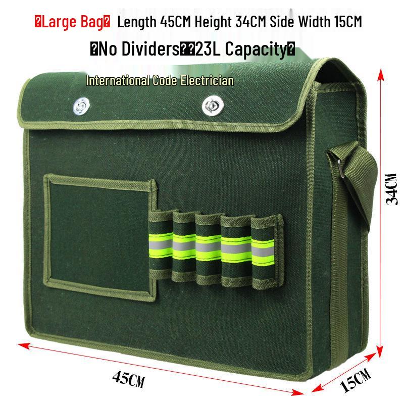 Утолщенная холщовая сумка для инструментов электрика - Многофункциональная, прочная сумка для строительства и ремонта, доступна в больших и средних размерах