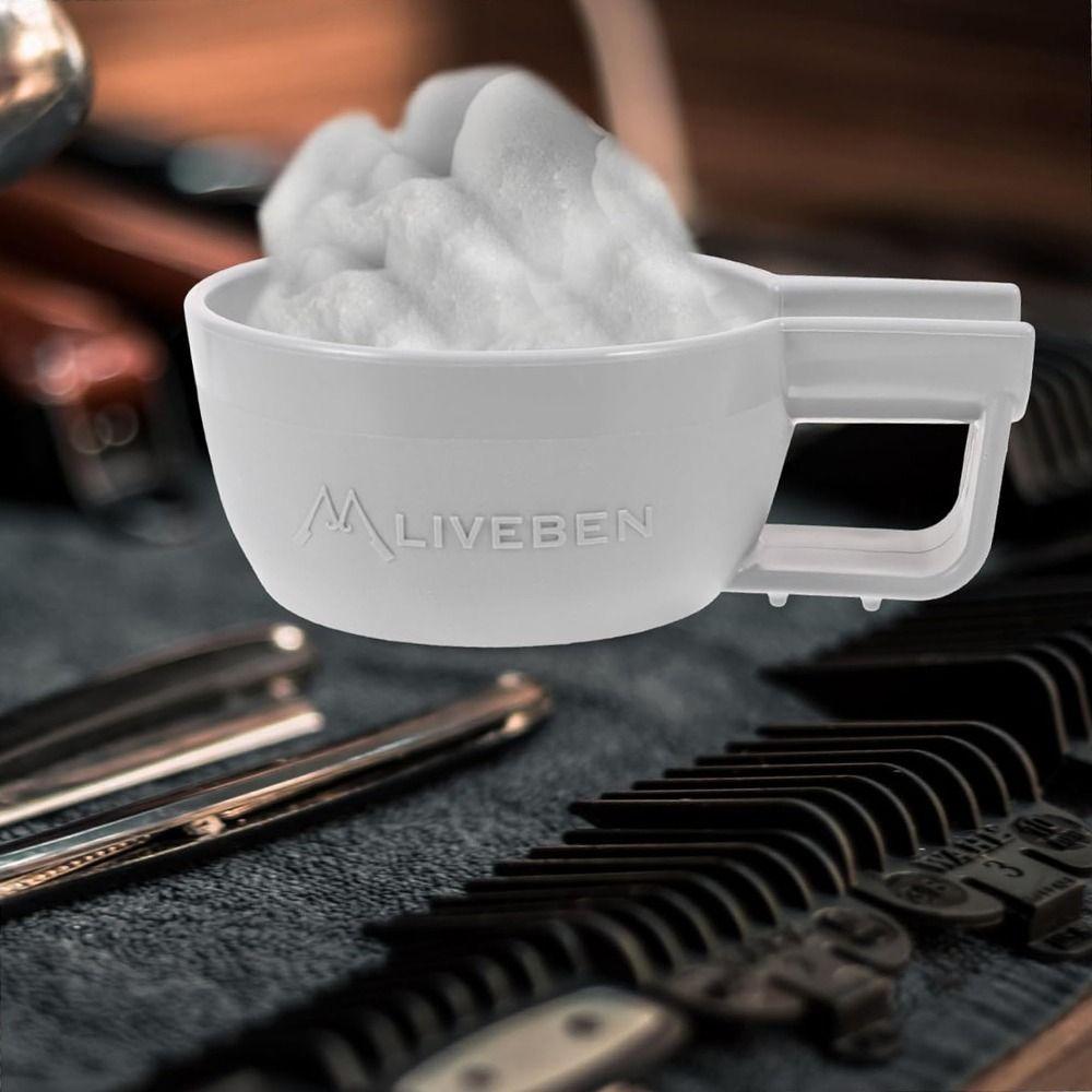Portable Shaving Foam Bowl Plastic Shave Cream Cups Convenient Rim Shaving Mug Man