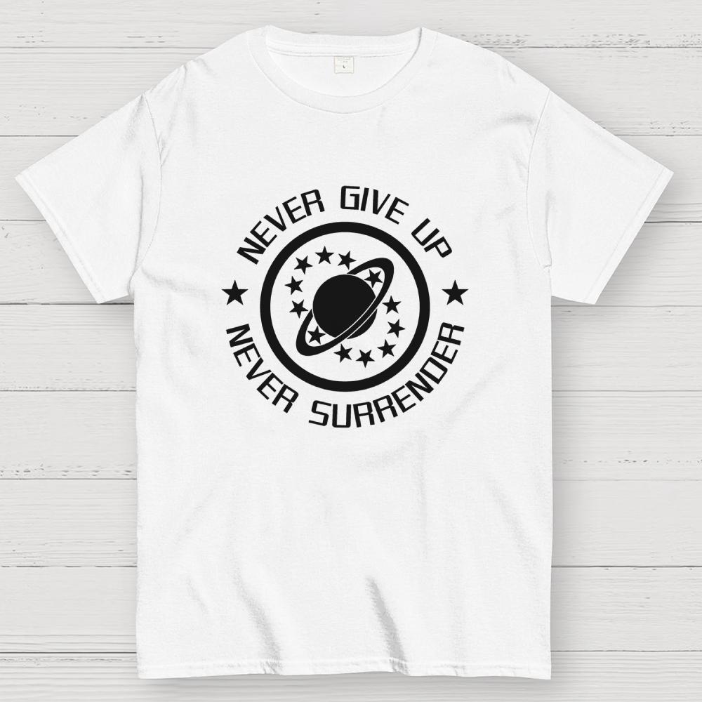 Galaxy Quest NSEA Never Give Up Never Surrender Cotton Casual Cool Loose T-Shirt