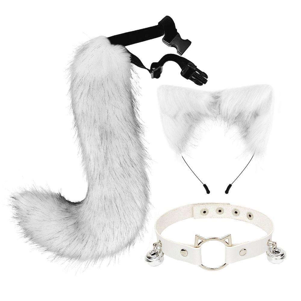 1 set Cat Tail Halloween Animal Cosplay Props Necklace Animal Cosplay Props Cosplay