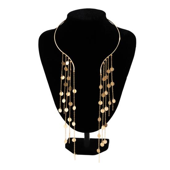 Длинный металлический открытый чокер с кисточками, звездой, искусственным жемчугом, бусины, воротник-кисточка, ожерелье на ключицу, украшения для груди и тела для женщин