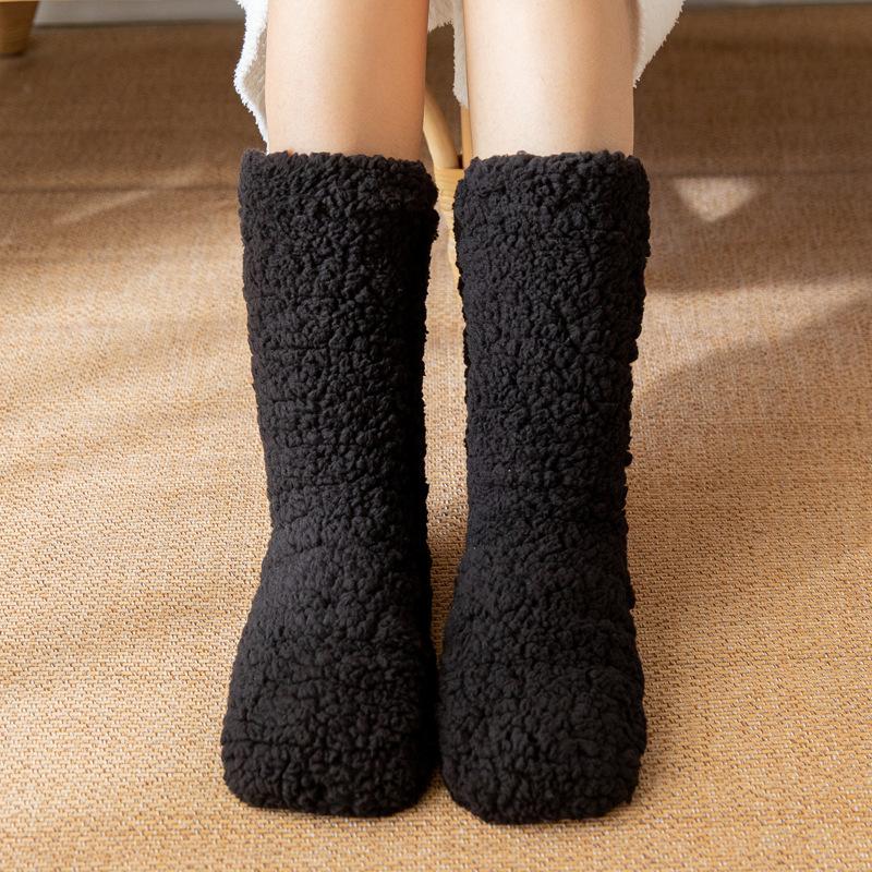 Fuzzy Socks for Women Warm Plush Slipper Socks with Grips Fleece Lined Cozy Winter Home Indoor Hospital Christmas Gift Socks