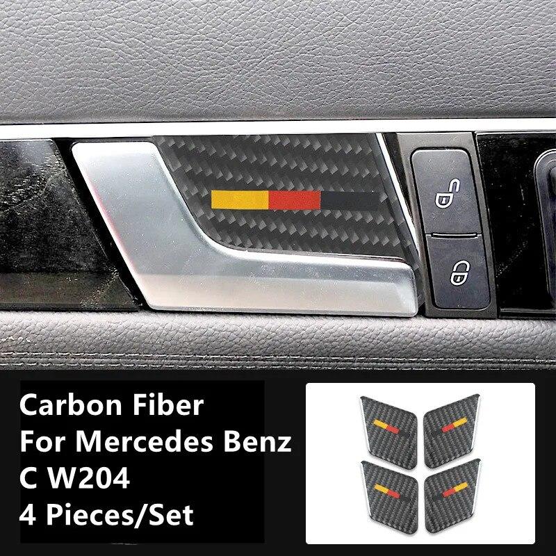 Углеродное волокно, модификация салона автомобиля, накладка, полоски, декоративные наклейки для Mercedes Benz C W204, внутренние аксессуары автомобиля