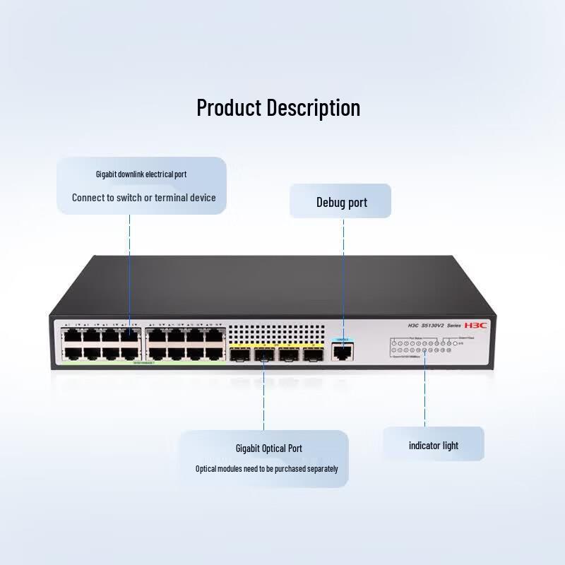 H3C S5130V2-20P-LI Gigabit Managed Enterprise Switch