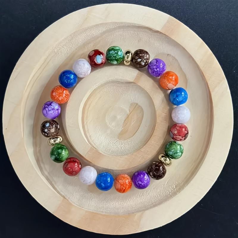 Красочные каменные бусины Ручные украшения Браслет из бусин Модный браслет Мандала для йоги и медитации Бохо Отпускной стиль Аксессуары
