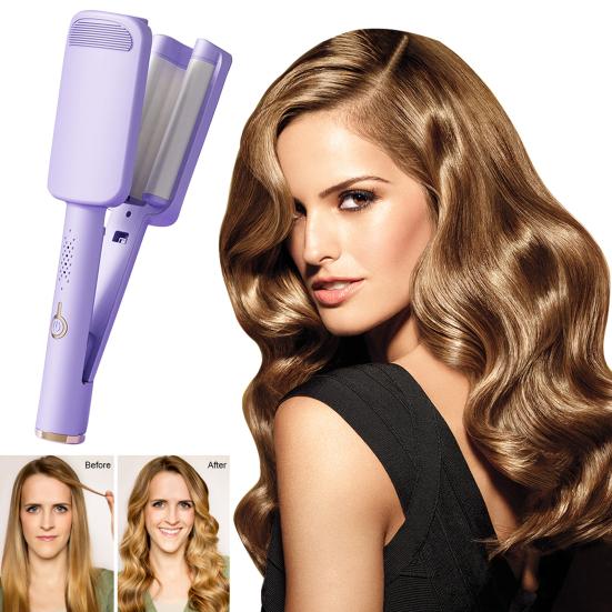 32MM V Shape Curling Iron Ceramic Big French Waves Hair Crimper Styling