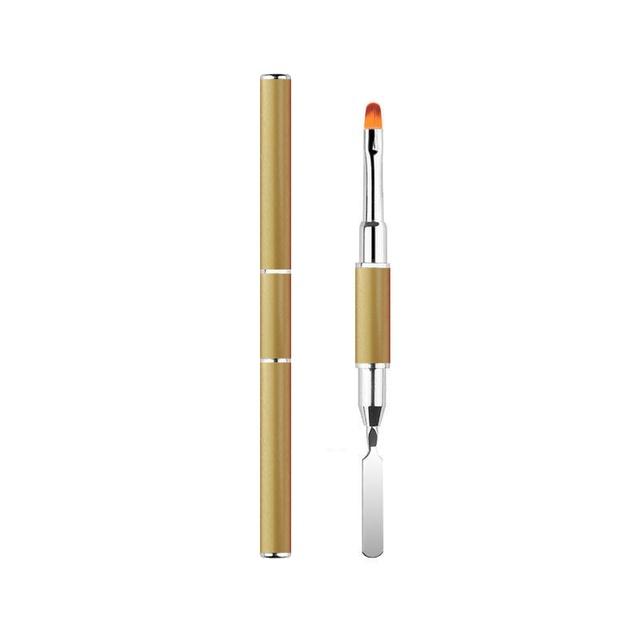 Гелевая кисть и подборщик, дизайнерская кисть для ногтей и шпатель 2 в 1, инструмент для гелевой кисти для наращивания акриловых ногтей