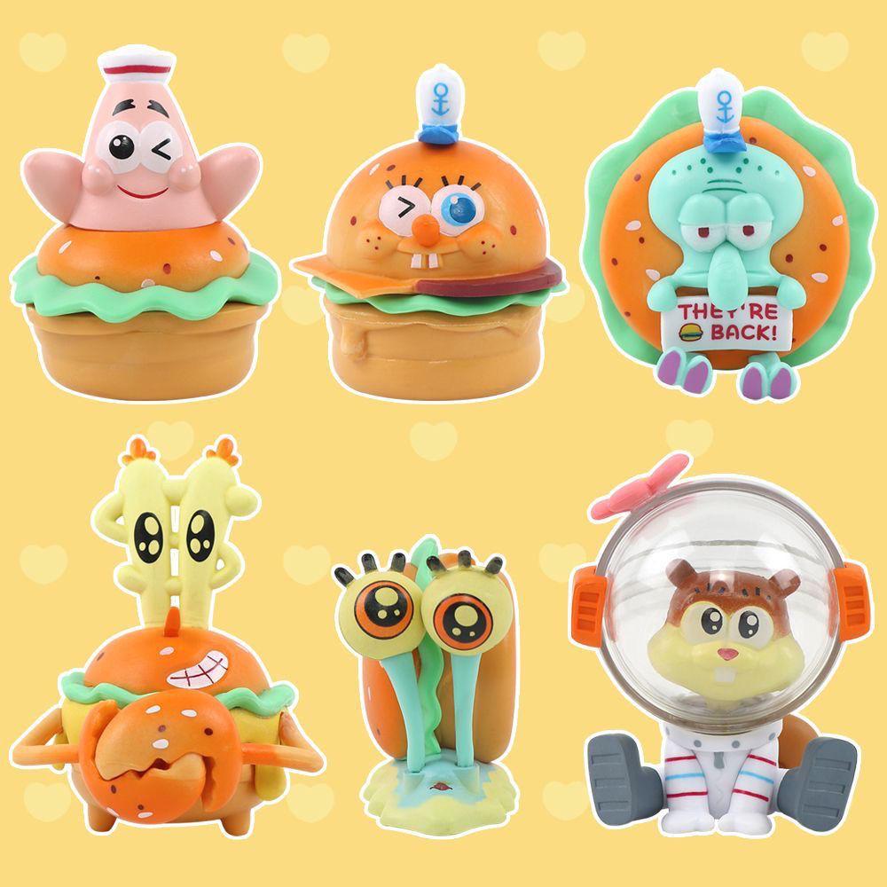 Губка Боб Бургер Кинг Икра Краба Горшок Серия: Фигурка Патрика и Сквидварда, украшение для автомобиля и рабочего стола