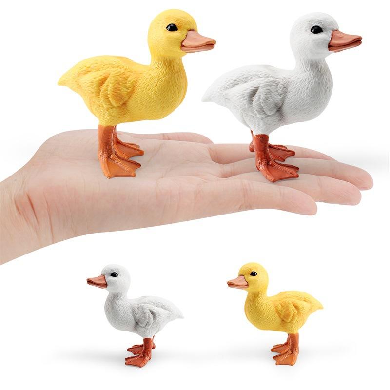 Simulation Poultry Farm Pasture Animal Model Yard Little Duck Yellow Duck White Duck Static Ornament Toy