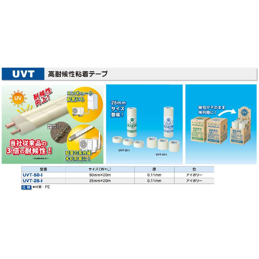 Inaba Denko Высокоатмосферостойкий клей 25 мм шириной x лента, 20 м, UVT-25-I