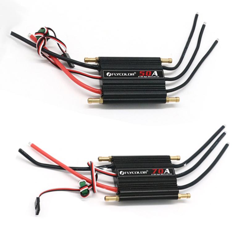Бесколлекторный регулятор оборотов Flycolor ESC 50A 70A 90A 120A 150A с поддержкой карты программирования 2-6S Lipo BEC 5.5V/5A для RC лодки