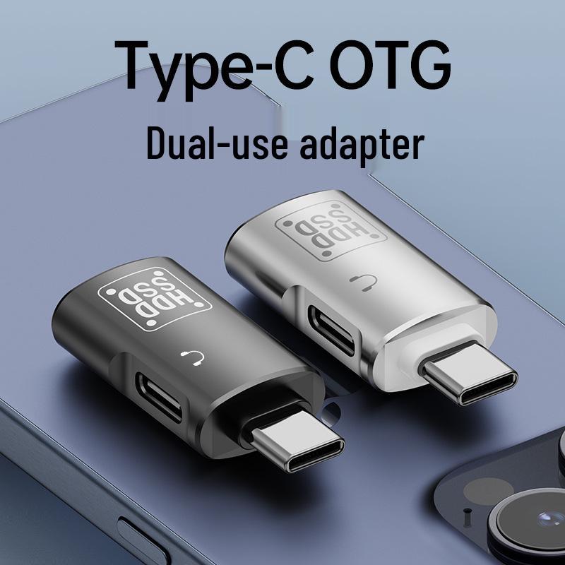 USB-C OTG Адаптер для Зарядки и Наушников, Совместим с Apple 15 и Телефонами на Android Huawei, Поддержка PD 10 Вт.