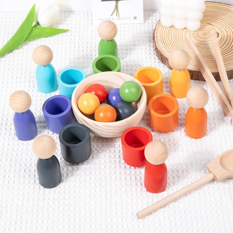 Teaching aids baby clip ball clip beads color matching toys children's early education puzzle color cognition classification cup