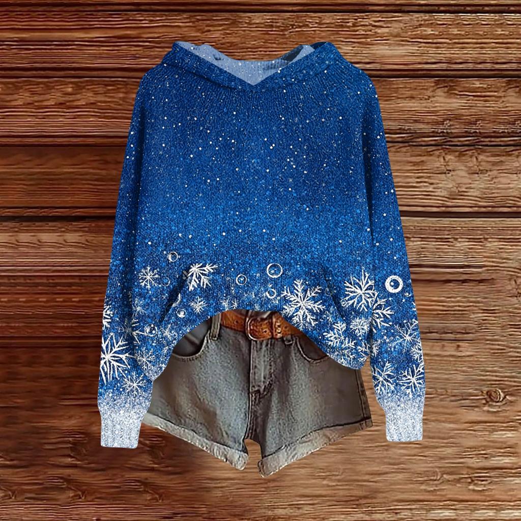 Женская модная повседневная толстовка с капюшоном и длинными рукавами с принтом