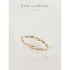 Accessible Luxury Sterling Silver Contrast Color Faceted Ring for Women Niche Style Gilded