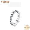 Tancise Classic 925 Sterling Silver Zircon Ring Ladies Jewelry Wedding Promise Party Gift