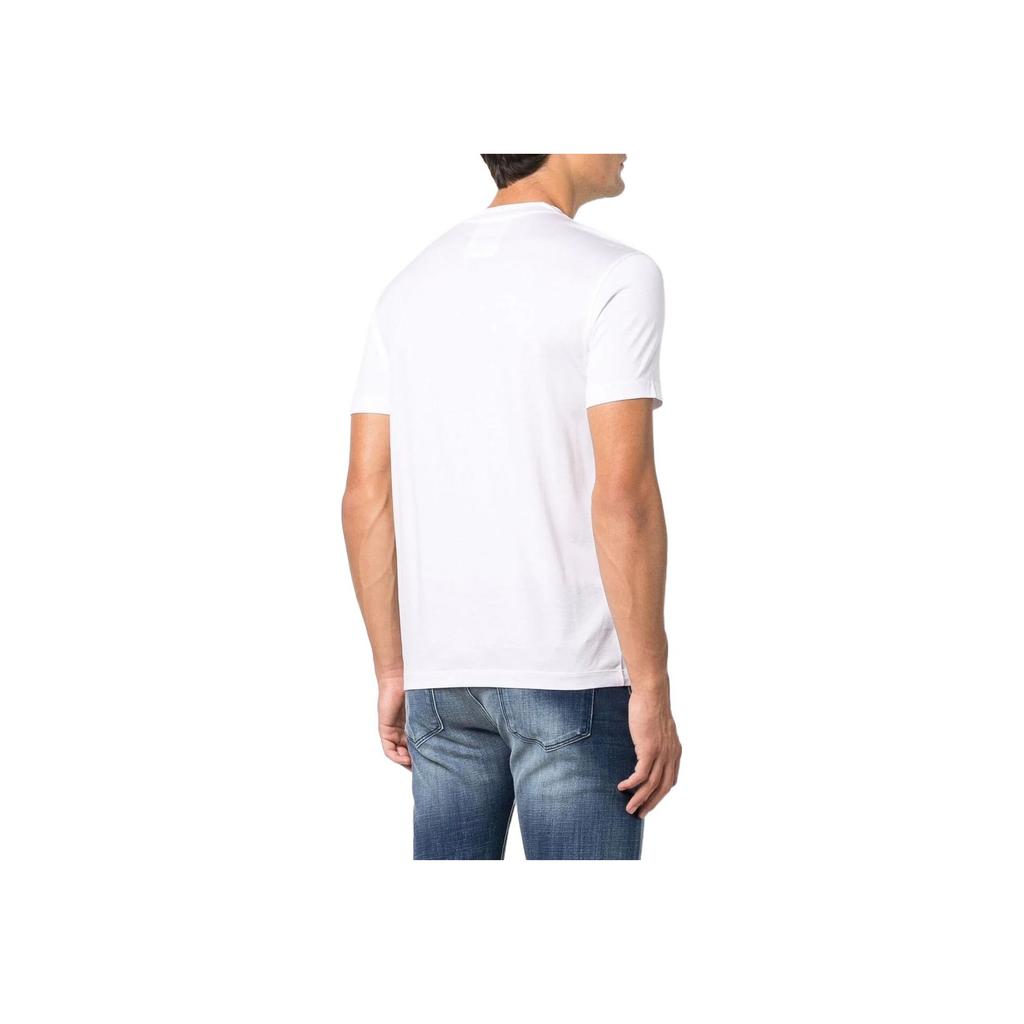 Emporio Armani Armani Весна/Лето 22 Свитшот с принтом букв Круглый вырез Короткий рукав Футболка Мужские Топы Белый 8N1TD81JUVZ0100