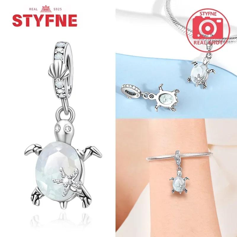 Женский браслет DIY Изысканные ювелирные изделия Подарки Оригинальные шармы Бусины Медь Морская серия Синяя черепаха Морская звезда Ракушка Подвески