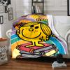 Custom Name Mr. Men and Little Miss Theme Printed Blanket - Perfect for Couch, Bed, Travel & Outdoor Use | Machine Washable, Cozy & Durable.