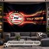 Wall Hanging Tapestry Custom NamePSV Eindhoven FC Pattern Personalized Printed Fabric Wall Decor