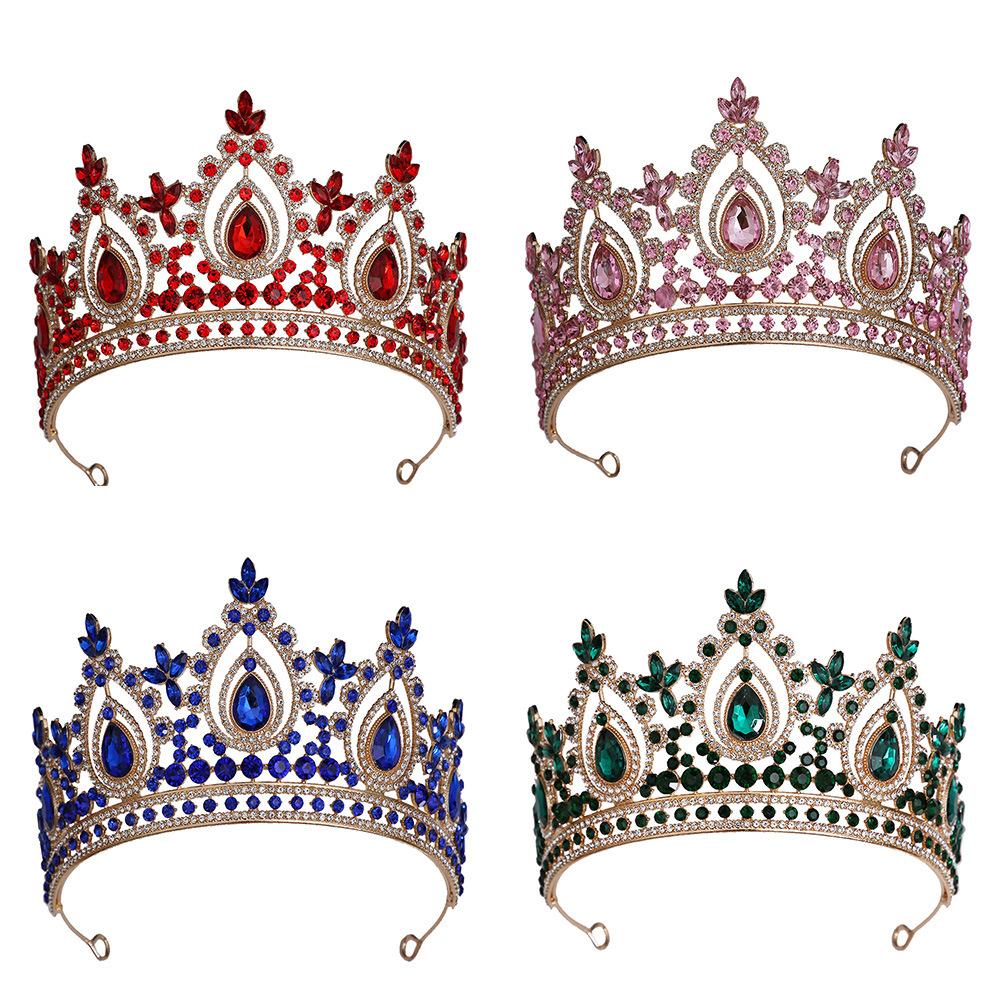 Women Crown Crystal Large Tiara Hair Accessories for Wedding Dress Bridal Prom