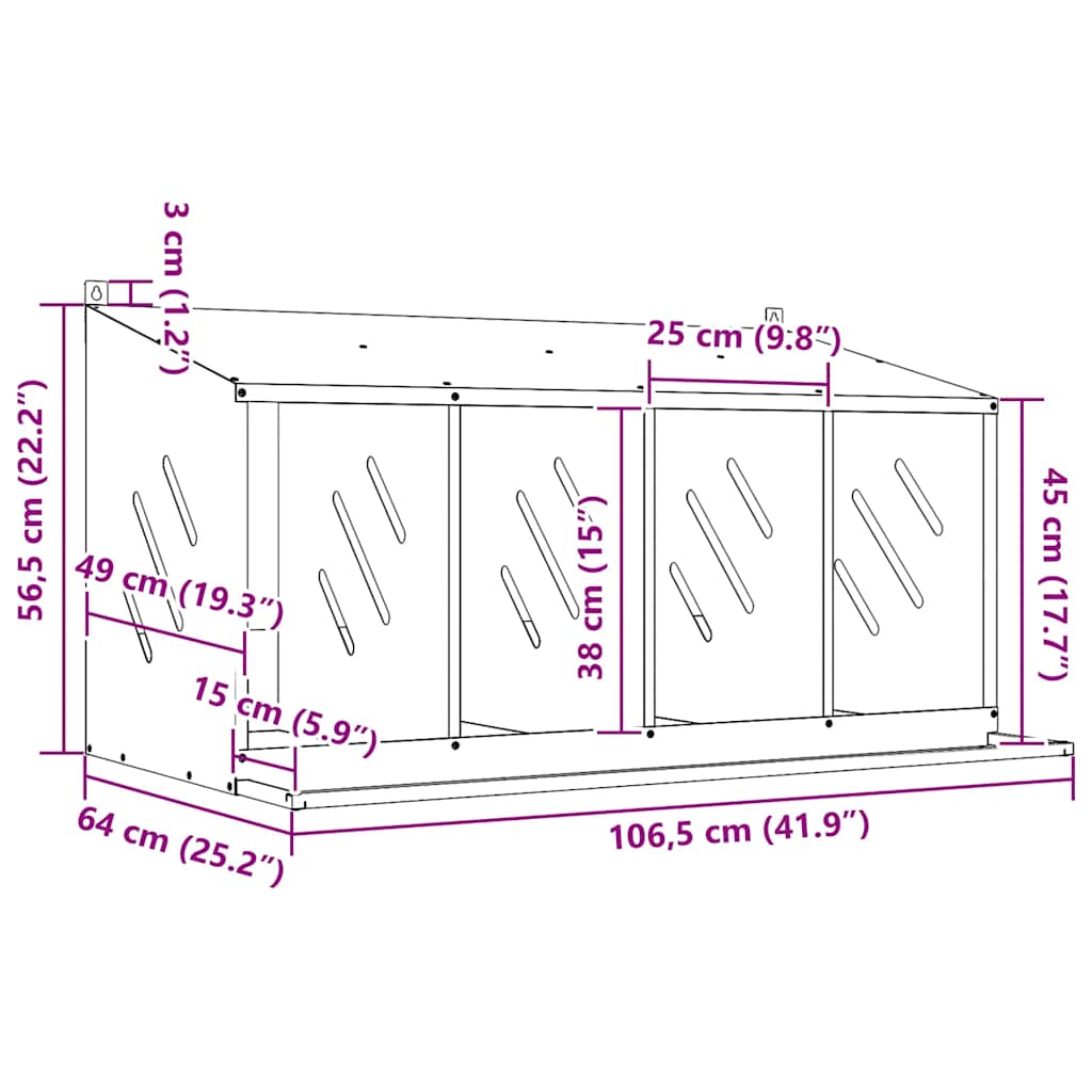 4 Compartment Chicken Nesting Box in Olive Green Metal