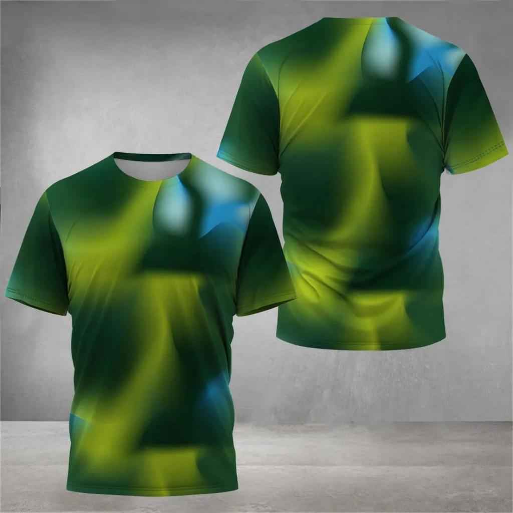 Летний круглый вырез с 3D-принтом, модные повседневные мужские футболки с коротким рукавом